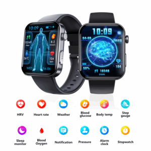 Home ecg smart watch with blood pressure monitor body temperature blood glucose heart rate blood oxygen